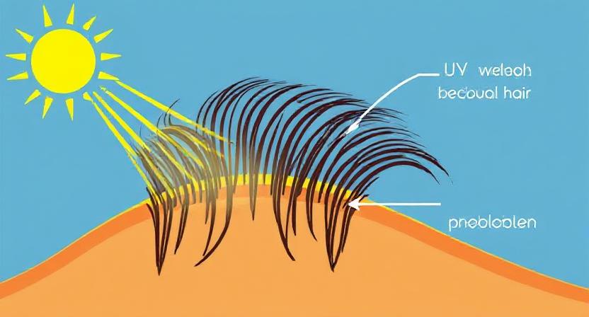 UV rays breaking melanin in hair